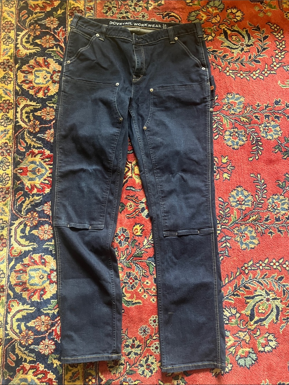 Dovetail Workwear Women's Dark Blue Double front Carpenter Jeans
